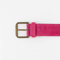 Nienke - Suede - Riemen met gesp - Roze - Fuchsia 16 - Bronskleurig