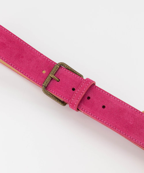 Nienke - Suede - Belts with buckles - Pink - Fuchsia 16 - Bronze
