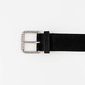 Nienke - Suede - Riemen met gesp - Zwart - 23 - Zilverkleurig