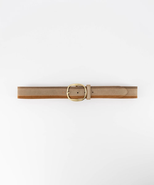 Louise - Suede - Riemen met gesp - Bruin -  - Goudkleurig
