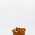 Esmeralda - Suede - Riemen met gesp - Bruin - Cognac 06 - Zilverkleurig