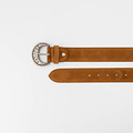 Esmeralda - Suede - Riemen met gesp - Bruin - Cognac 06 - Zilverkleurig