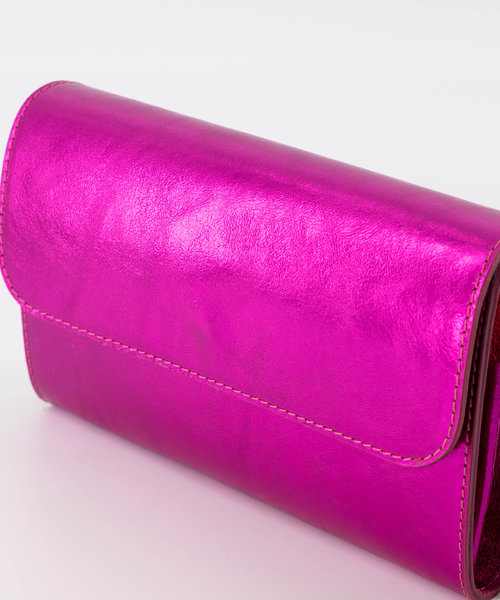 Valencia - Metallic - Avondtassen - Roze - Fuchsia L538 - Goudkleurig