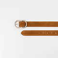 Claudine - Suede - Riemen met gesp - Bruin - Cognac 06 - Zilverkleurig