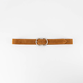 Claudine - Suede - Riemen met gesp - Bruin - Cognac 06 - Zilverkleurig