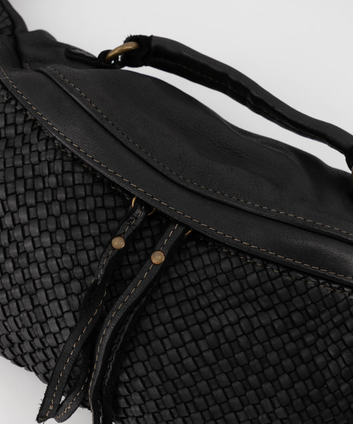 Georgia - Washed - Crossbodytassen - Zwart -  - Bronskleurig