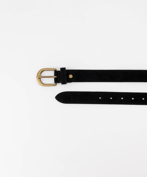 Suus - Suede - Belts with buckles - Black - 23 - Bronskleurig