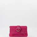Londyn - Suede - Crossbodytassen - Roze - Fuchsia 16 - Bronskleurig