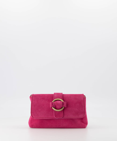Londyn - Suede - Crossbodytassen - Roze - Fuchsia 16 - Bronskleurig