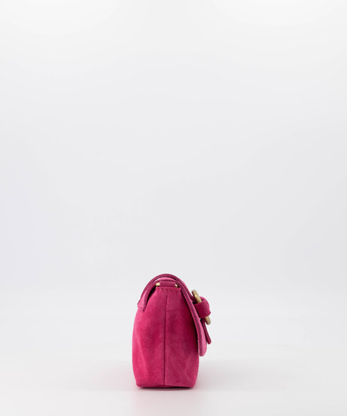 Londyn - Suede - Crossbodytassen - Roze - Fuchsia 16 - Bronskleurig