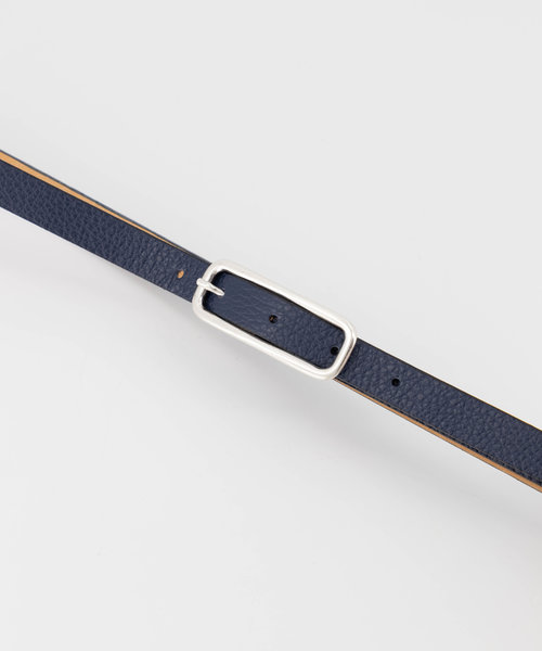 Jolene - Classic Grain - Riemen met gesp - Blauw - D108 - Zilverkleurig