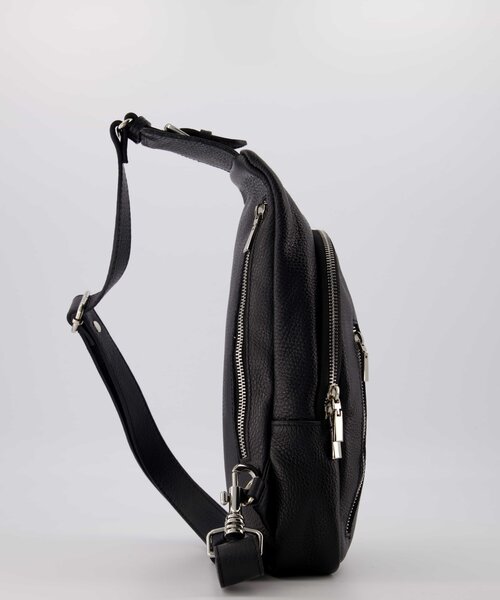 Martina - Classic Grain - Crossbody bags - Black - D28 - Silver