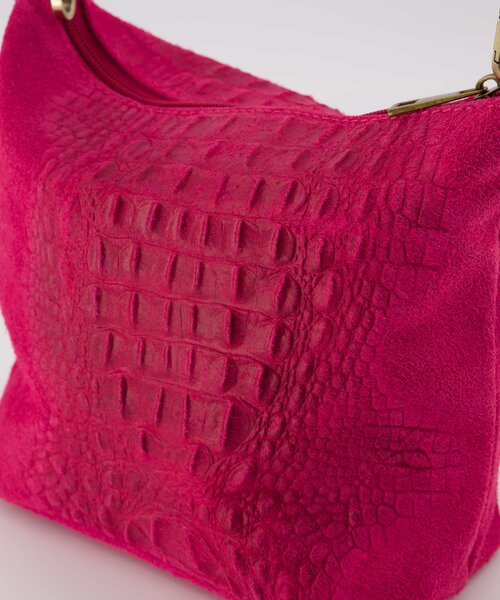 Kaycee - Suede - Crossbodytassen - Roze - Fuchsia 16 - Bronskleurig