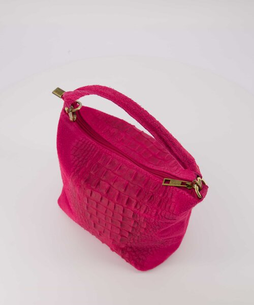 Kaycee - Suede - Crossbodytassen - Roze - Fuchsia 16 - Bronskleurig