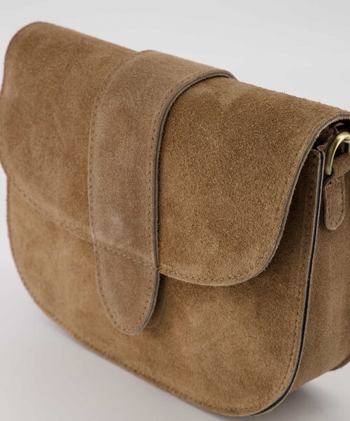 Maan - Suede - Crossbodytassen - Taupe - 24 - Bronskleurig
