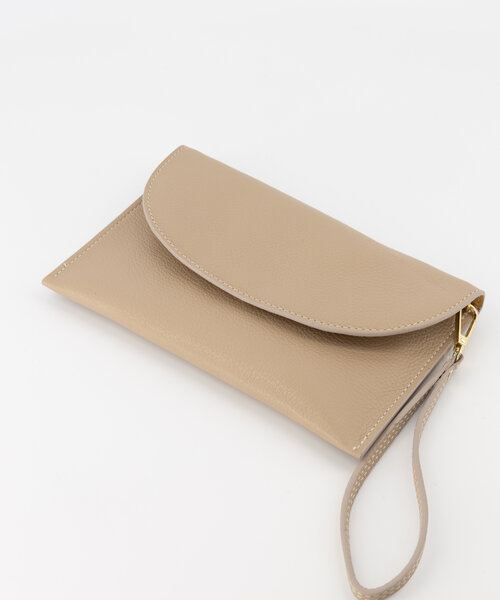 Bisou - Classic Grain - Clutch - Taupe - D05 - Goudkleurig