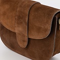 Maan - Suede - Crossbodytassen - Donkerbruin - 07 - Bronskleurig