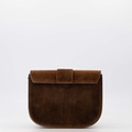 Maan - Suede - Crossbodytassen - Donkerbruin - 07 - Bronskleurig