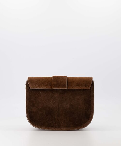 Maan - Suede - Crossbodytassen - Donkerbruin - 07 - Bronskleurig