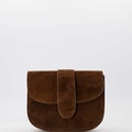 Maan - Suede - Crossbodytassen - Donkerbruin - 07 - Bronskleurig