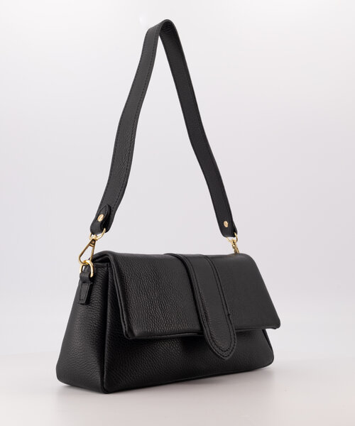 Puffy Jasmin - Classic Grain - Crossbodytassen - Zwart - D28 - Goudkleurig
