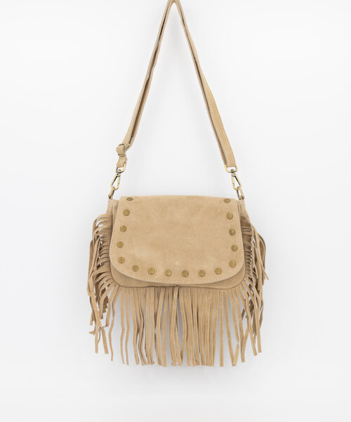 Faye - Suede - Crossbodytassen - Beige - Zand 04 - Bronskleurig