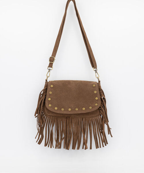 Faye - Suede - Crossbody bags - Taupe - 24 - Bronze