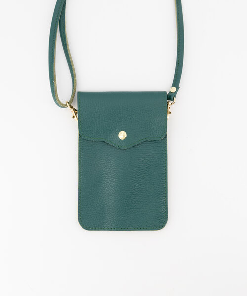 Pona - Classic Grain - Crossbodytassen - Groen - Smaragdgroen D91 - Goudkleurig