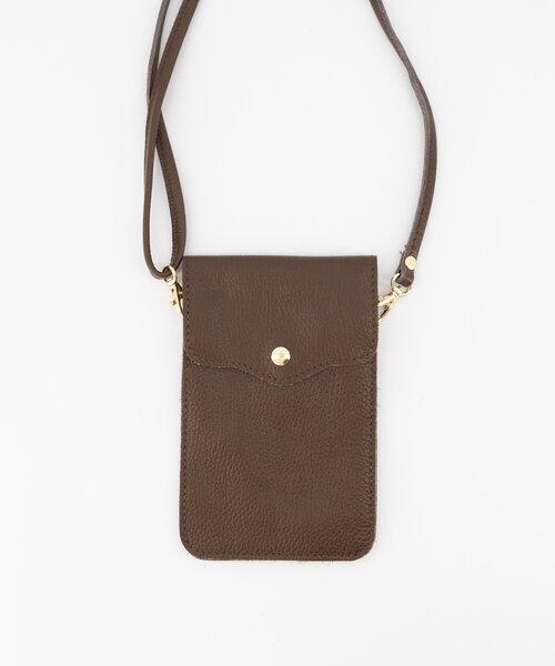 Pona - Classic Grain - Crossbodytassen - Bruin - Donkerbruin FW'23 - Goudkleurig