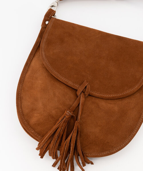 Meghan - Suede - Crossbody bags - Cognac - 37 - Silver