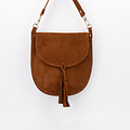 Meghan - Suede - Crossbody tassen - Cognac - 37 - Zilverkleurig