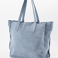 Cleo - Suede - Handtassen - Blauw - Jeansblauw 48 - Bronskleurig