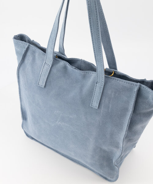 Cleo - Suede - Handtassen - Blauw - Jeansblauw 48 - Bronskleurig