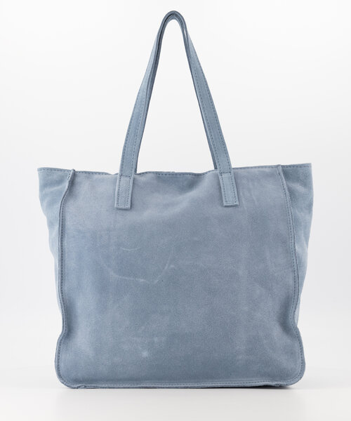 Cleo - Suede - Handtassen - Blauw - Jeansblauw 48 - Bronskleurig
