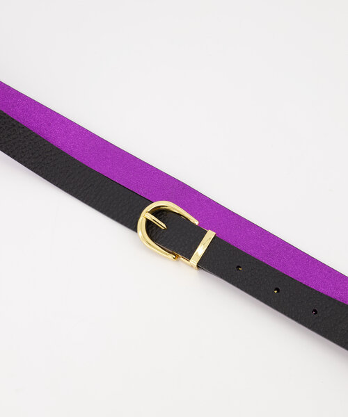 Teatro Amsterdam Meau -  - Riemen met gesp - Paars / Zwart -  - Goudkleurig