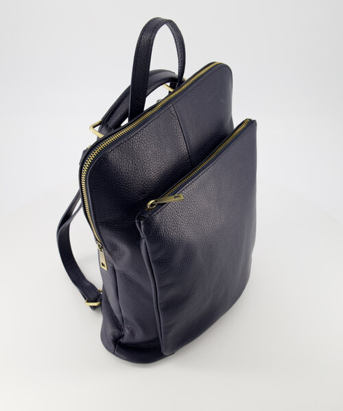 Harper - Classic Grain - Rugtassen - Blauw - D26 - Goudkleurig