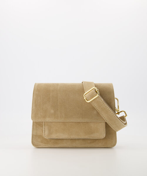 Fenna - Suede - Crossbodytassen - Beige - Zand 04 - Goudkleurig