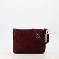 Ariel - Suede - Crossbodytassen - Rood - 40 - Bronskleurig