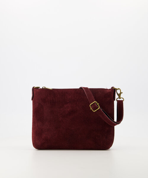 Ariel - Suede - Crossbodytassen - Rood - 40 - Bronskleurig