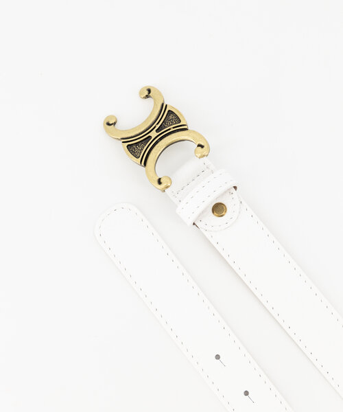 Eline - Classic Grain - Belts with buckles - White - D01 - Gold