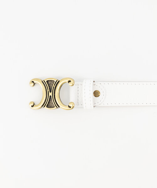 Eline - Classic Grain - Riemen met gesp - Wit - D01 - Goudkleurig