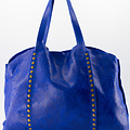 Zaza - Spazzolato - Schoudertassen - Blauw - Kobaltblauw 17 - Bronskleurig