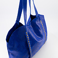 Zaza - Spazzolato - Schoudertassen - Blauw - Kobaltblauw 17 - Bronskleurig