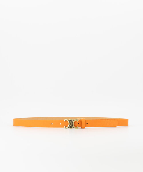 Eline Small - Classic Grain - Riemen met gesp - Oranje - D29 - Goudkleurig