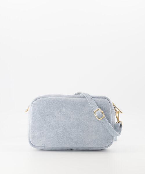 Irene - Suede - Crossbodytassen - Blauw - Lichtblauw D47 - Goudkleurig