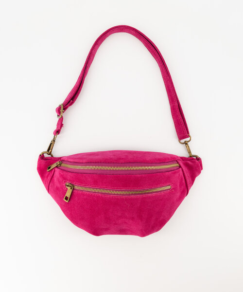 Quinty - Suede - Heuptassen - Roze - Fucshia D16 - Goudkleurig