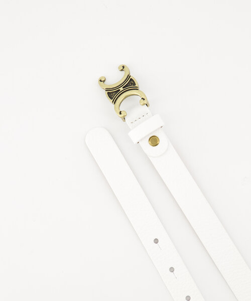 Eline Small - Classic Grain - Belts with buckles - White - D01 - Gold