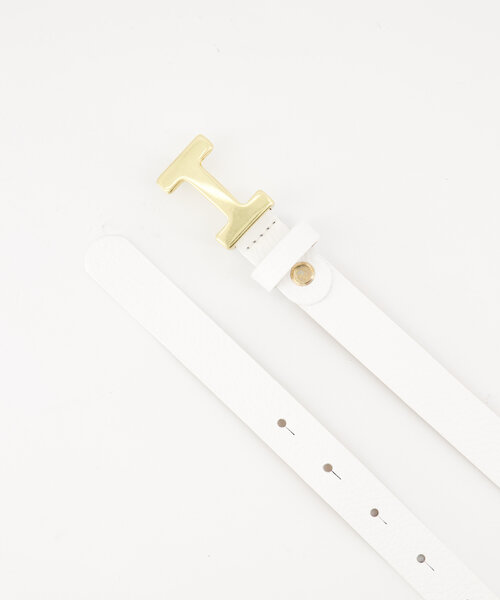 Hera Small - Classic Grain - Belts with buckles - White - D01 - Gold