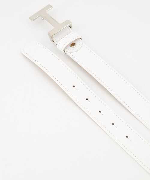 Hera Big - Classic Grain - Belts with buckles - White - D01 - Silver