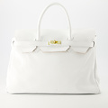 Birdie Large - Classic Grain - Hand bags - White - D01 - Gold